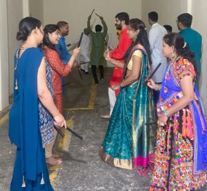 Team Celebrating Dandiya